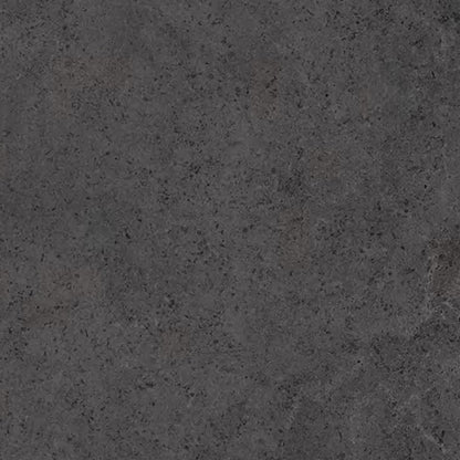 Lithos Stone Charcoal matte porcelain tile with a black stone design, for floors and walls. In a 24x24" size.