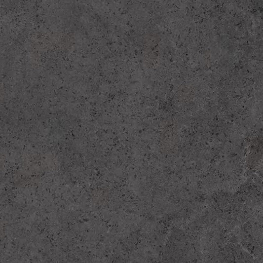 Lithos Stone Charcoal matte porcelain tile with a black stone design, for floors and walls. In a 24x24" size.