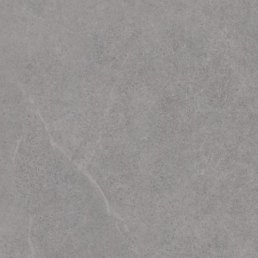 Lithos Stone Grey matte porcelain tile with a stone design, for floors and walls. In a 24x24" size.