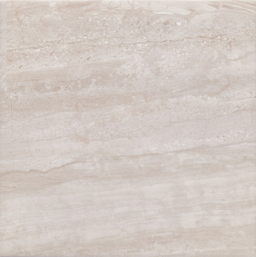 Lucio Gris glossy ceramic tile with a grey design, for floors and walls. Made in Spain, in a 18x18" size.