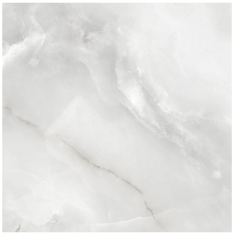 Lumino Onyx matte porcelain tile in a  grey onyx style, for floors and walls. In a 13x13" size.