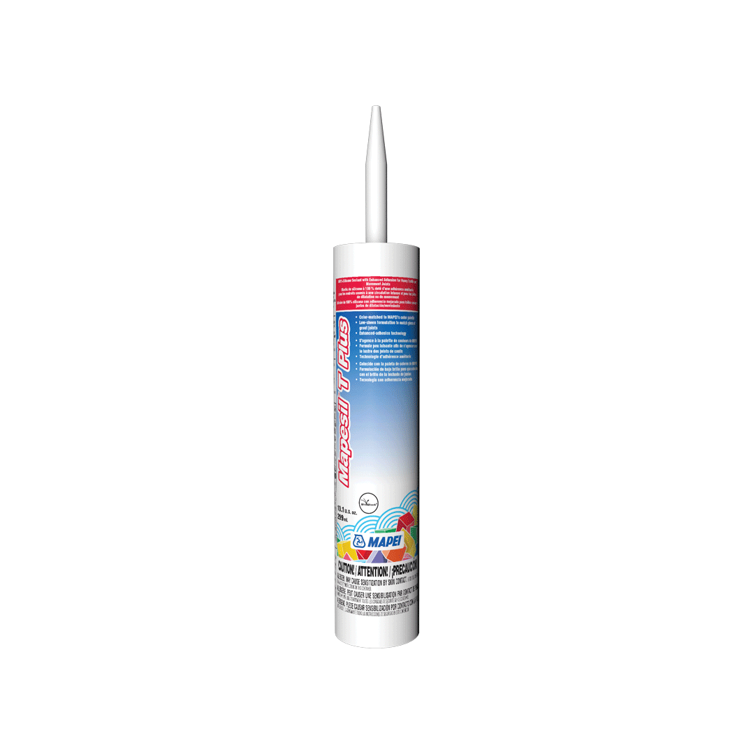 Mapei Mapesil T Plus colour-matched silicone, in a 299 mL tube.
