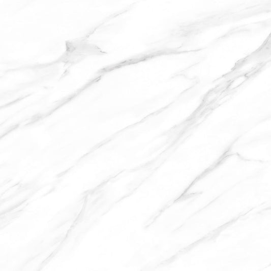 Marmo Julieta polished/matte porcelain tile in a soft white marble style, for floors and walls. In a 24x24" size.