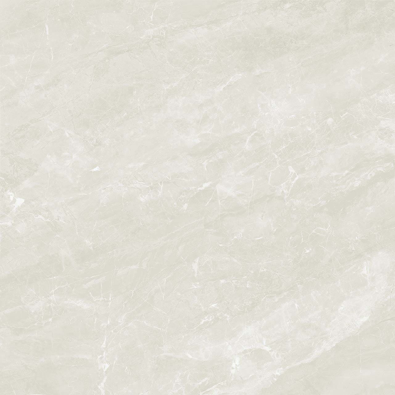 Balkan Blanco glossy porcelain tile with a white stone design, for floors and walls. Made in Spain, in a 24x24" size.