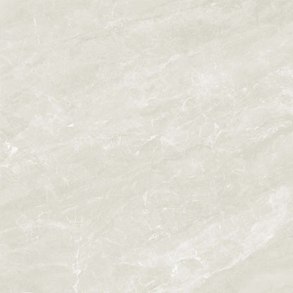 Balkan Blanco glossy porcelain tile with a white stone design, for floors and walls. Made in Spain, in a 24x24" size.