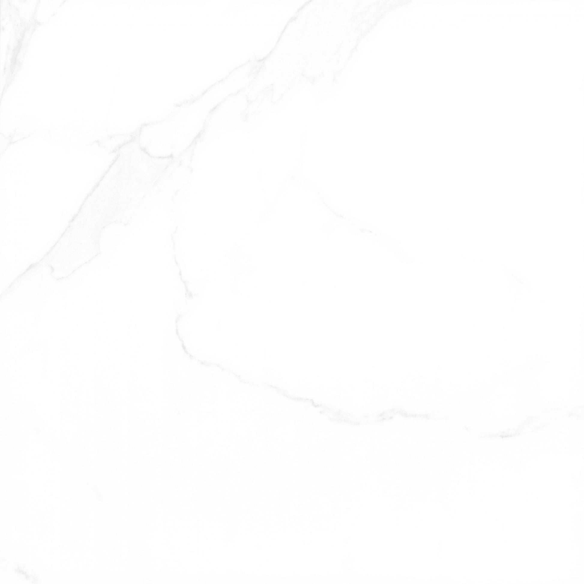 Indiana Blanco matte porcelain tile with a white marble design, for floors and walls. Made in Spain, in a 24x24" size.