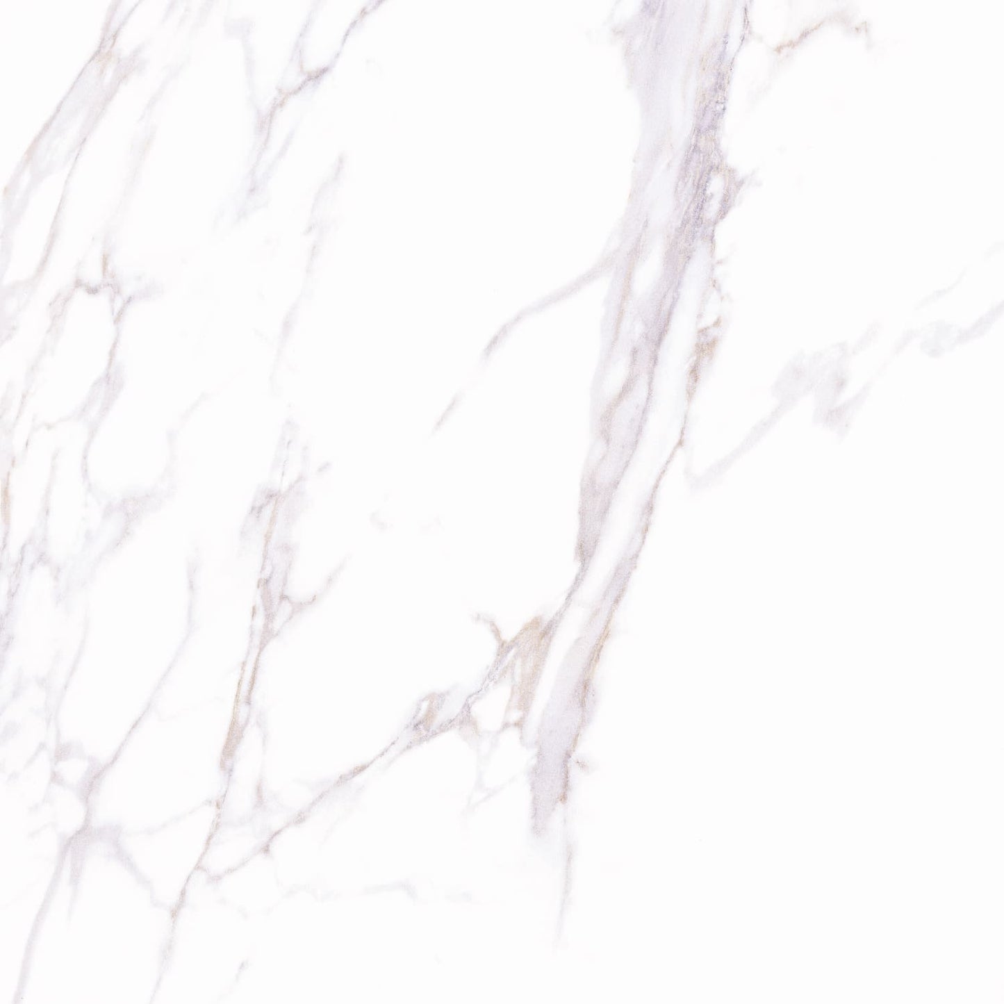 Klipper glossy porcelain tile with a white marble design, for floors and walls. Made in Spain, in a 24x24" size.