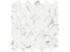 Mayfair Statuario Venato porcelain mosaic with a white and grey marble style, for floors and walls. In a small hexagon.