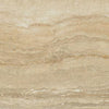 Memento Ocra travertine style polished porcelain tile for floor and wall made in Italy. 12x24" size.