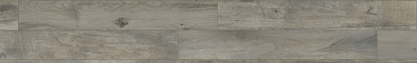 Memory Grigio matte porcelain tile with a grey wood design, for floors and walls. Made in Italy, in a 6x40" size.