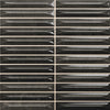 Nairobi Slate artisan style glossy ceramic subway tile with 0.6x4" arrow carvings. Made in Spain, in a 8x8" size.