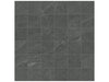 Nord Carbon matte porcelain tile with a charcoal black stone style, for floors and walls. In a 2x2" mosaic.