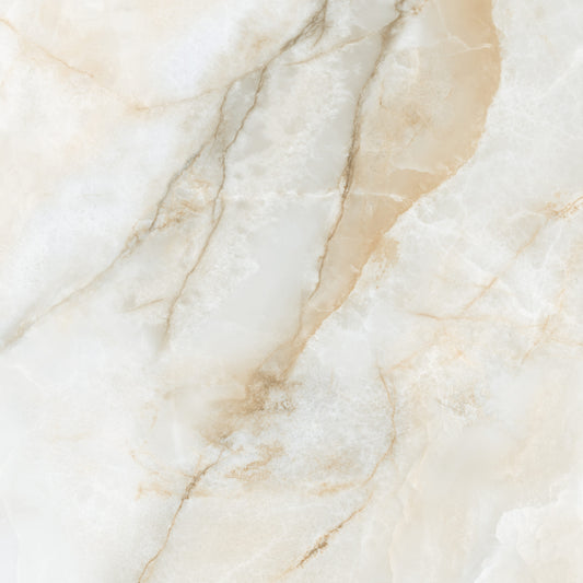 Onice Gold polished porcelain tile with a gold onyx design, for floors and walls. Made in Spain, in a 48x48" size.