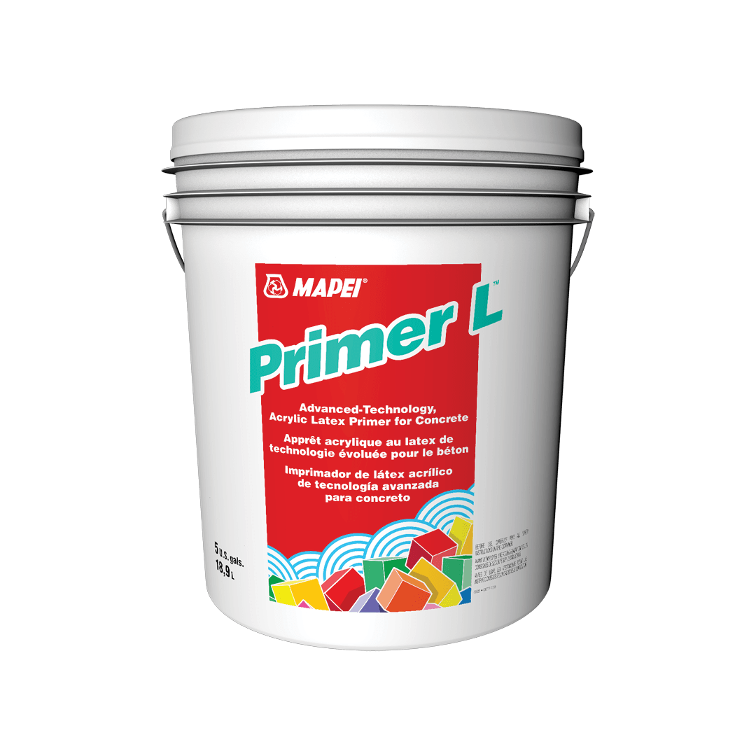 Mapei Primer L latex primer for concrete, in a 18.9 L bucket.