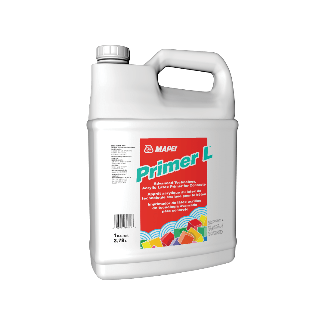 Mapei Primer L latex primer for concrete, in a 3.79 L jug.