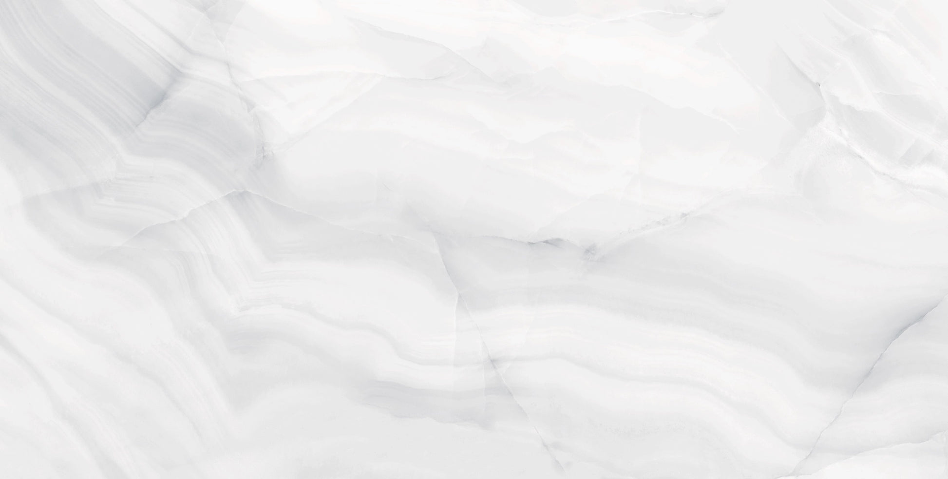 Rodas White polished porcelain tile with an onyx design, for floors and walls. Made in Spain, in a 24x48" size.