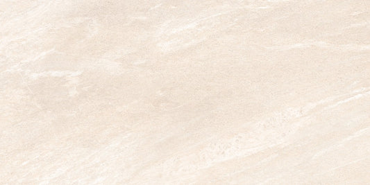 Safari Crema matte porcelain tile with a beige stone design, for floors and walls. Made in Spain, in a 12x24" size.