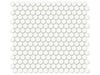 Soho Canvas White penny round porcelain mosaic in a pure white colour.