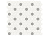 Soho small hexagon porcelain mosaic in a pure white colour with periodic taupe hexagon inserts.