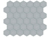 Soho Cloud Blue small hexagon porcelain mosaic in a light blue colour.