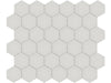 Soho Halo Grey small hexagon porcelain mosaic in a light grey colour.