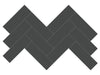 Soho Retro Black herringbone porcelain mosaic in a pure black colour.