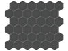 Soho Retro Black small hexagon porcelain mosaic in a pure black colour.
