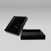 Stainless Steel square shower drain with a tile insert, in a matte black colour.