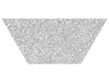Station Ash matte porcelain tile with a grey terrazzo pebble style. In a 10x24" half hexagon size.