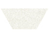 Station Ivory matte porcelain tile with a cream/beige terrazzo pebble style. In a 10x24" half hexagon size.
