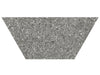 Station Shadow matte porcelain tile with a dark grey terrazzo pebble style. In a 10x24" half hexagon size.