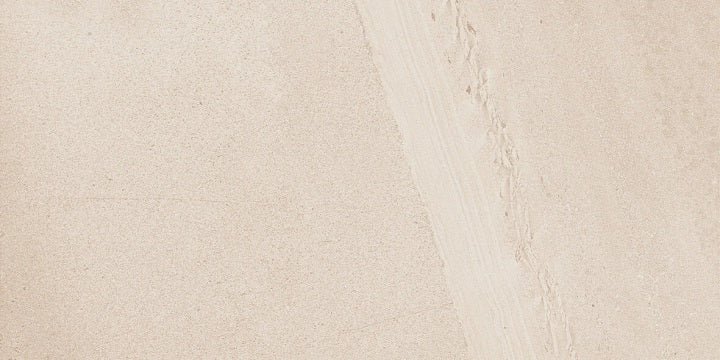 Stone Collection Beige stone look matte porcelain tile for floor and wall made in Italy. 12x24" size.