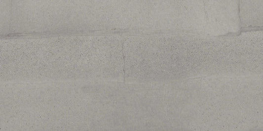 Stone Collection Light Grey stone look matte porcelain tile for floor and wall made in Italy. 12x24" size.