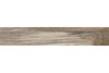 Tasmania Drift polished porcelain tile with a beige wood design, for floors and walls. Made in Spain, in a 6x36" size.