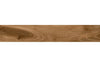 Tasmania Teak polished porcelain tile with a brown wood design, for floors and walls. Made in Spain, in a 6x36" size.