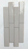 Tender Grey glossy ceramic subway tile for walls. In a 2x8" size.