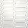 Pure white glossy mosaic tile with an elongated hexagon shape, for walls and backsplashes.