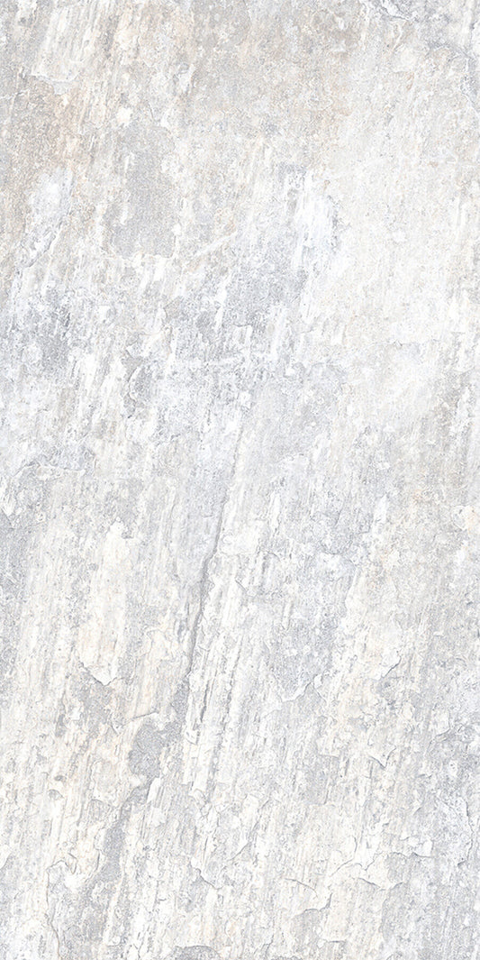 Urano Bianco matte porcelain tile with a white stone design, for floors and walls. Made in Italy, in a 12x24" size.