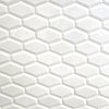 Pure white glossy mosaic tile with a beveled hexagon shape, for walls and backsplashes.