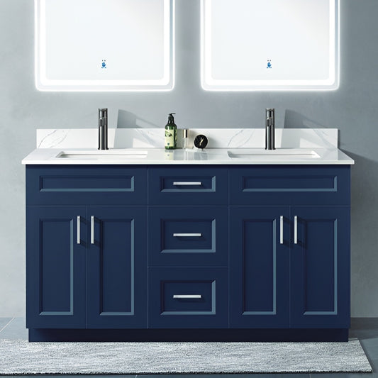 Wood Vanity 60" Double Sink