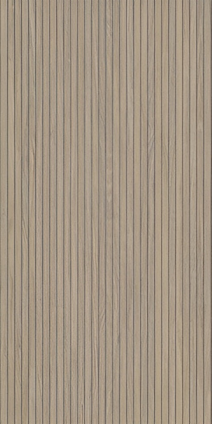 Woodlay Redwood matte porcelain tile with a fluted wood design, for feature walls. Made in Spain, in a 24x48" size.