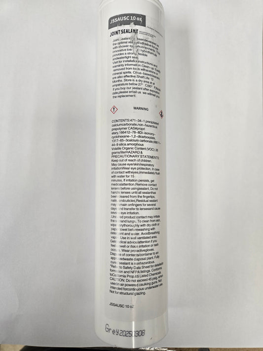 Tube of joint sealant for extruded polystyrene (XPS) foam tile backer boards.