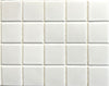York Bone satin (matte) finish mosaic tile with a pure white colour, in a square shape.
