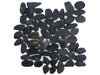Zen Tahitian Black natural stone pebble mosaic with dark black colours. In a flat finish.