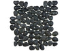 Zen Tahitian Black natural stone pebble mosaic with dark black colours. In a natural rounded finish.