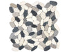 Zen Tranquil Cool natural stone pebble mosaic with white, black, and grey colours. In a flat finish.